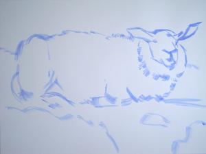 Work in Progress Sheep painting Stage 1